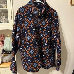 Aztec Sherpa Pull Over Fleece